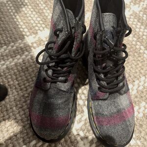 Plaid Dr. Martens Combat Boots - Women's Size 7